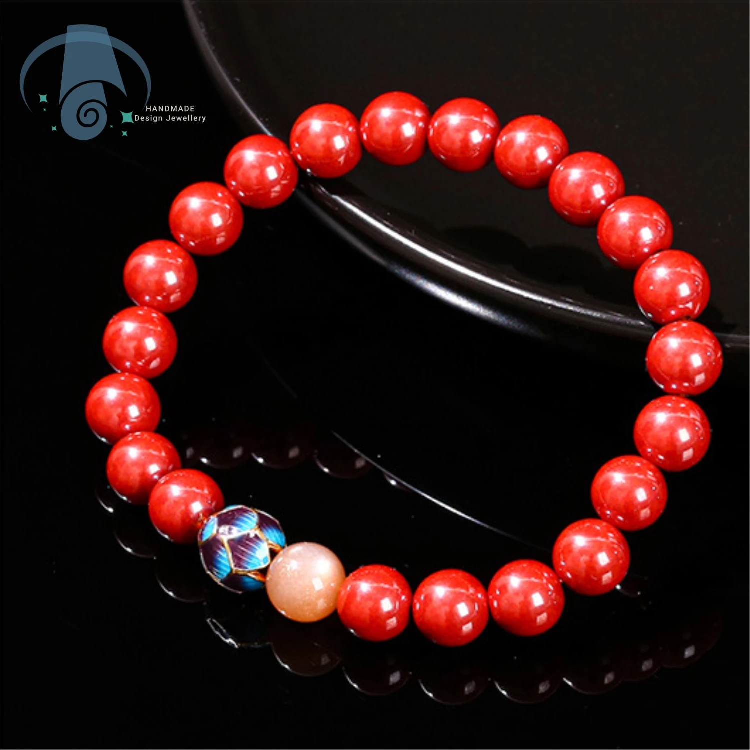 

Natural Cinnabar Beads Bracelet for Women Zodiac Year Luck Protection Handmade Red Crystal Gemstone Feng Shui Jewelry Gift