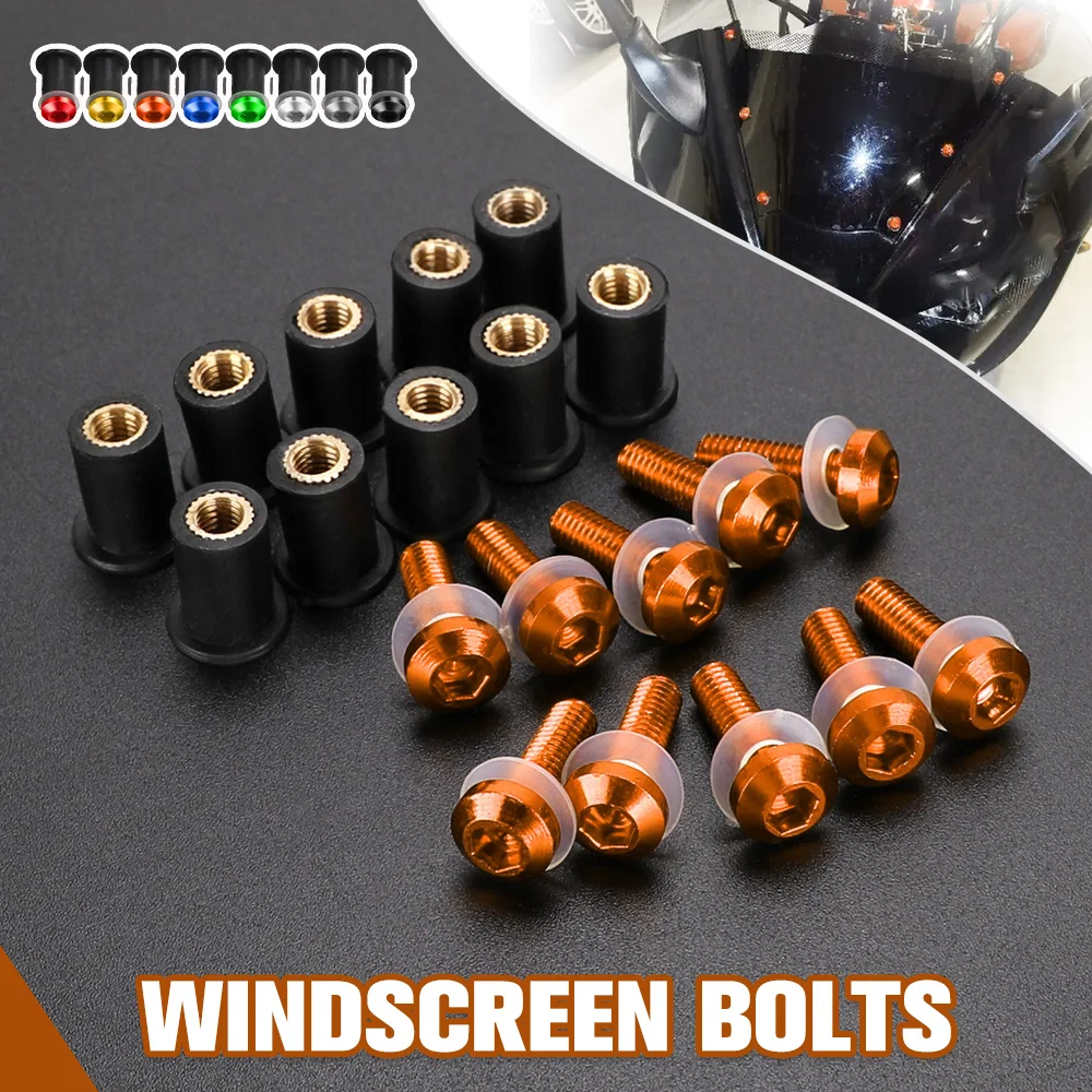 

For 390 790 1050 1090 1190 890 ADVENTURE R S 1290 Super Adventure Windscreen Windshield Wind Deflectors Bolts Kits 10 PCS M5