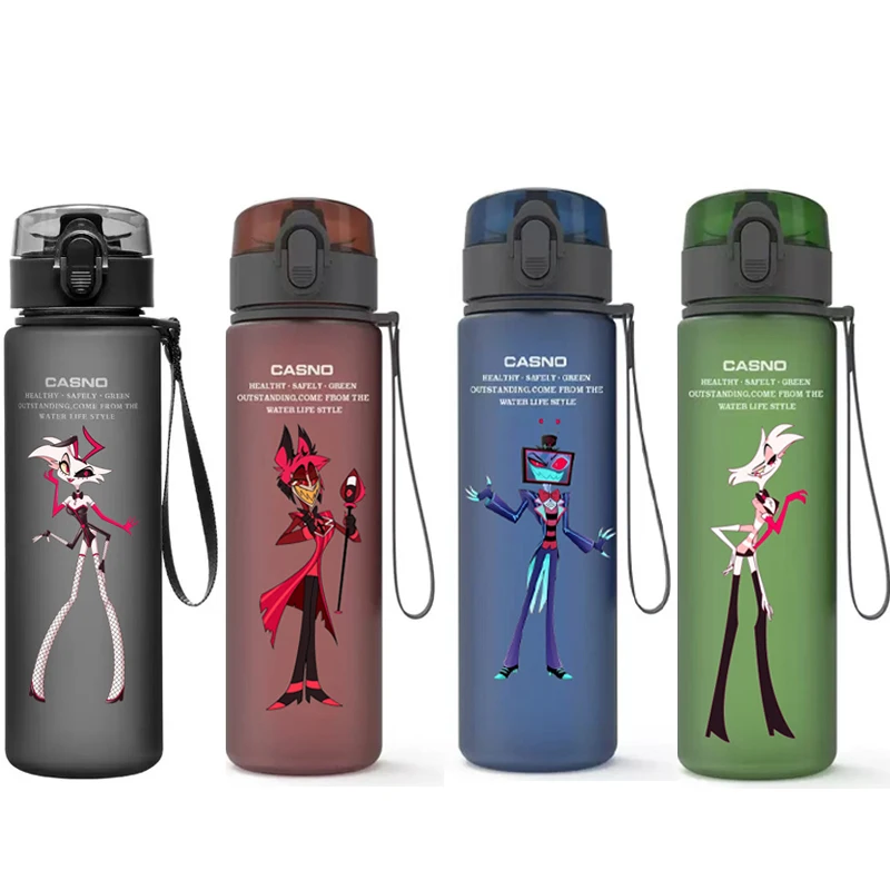 

Hazbin Hotel Plastic Space Cup Exercise Kettle Large Capacity Outdoors Portable Direct Drinking Frosted Cup Anime Cartoon Cute