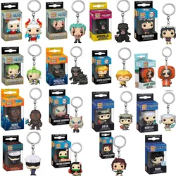 Funko POP Keychain One Piece Roronoa Zoro Demon Slayer Nezuko Kamado Godzilla Kong Asta Zombie Kenny Satoru Gojo Model Toys Gift