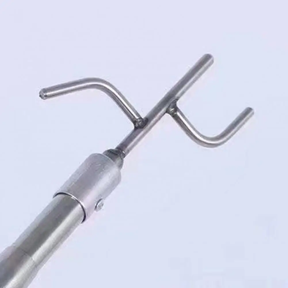 Multi-functional Capture Pole Telescopic Pickup Rod Stainless Steel Telescopic Capture Pole with Pickup Hook Curtain for Home