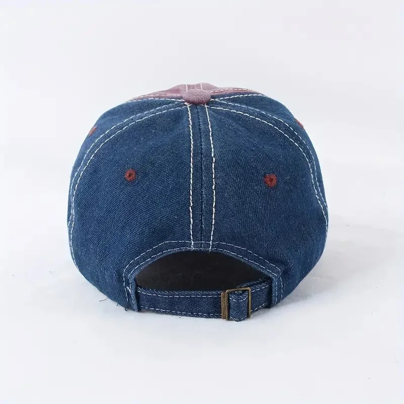 Trendy Distressed Cotton Baseball Cap with Embroidered Lettering - Adjustable Outdoor Headwear