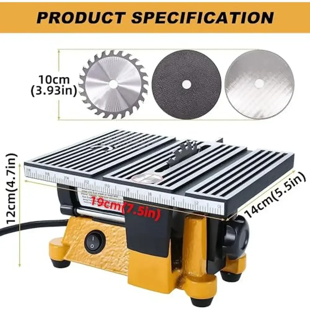 Mini Table Saw Portable Miter Saw Hobby Bench Electric Cutting Machine DIY Woodworking Crafts Hobby Craft Table Saw Mini Small