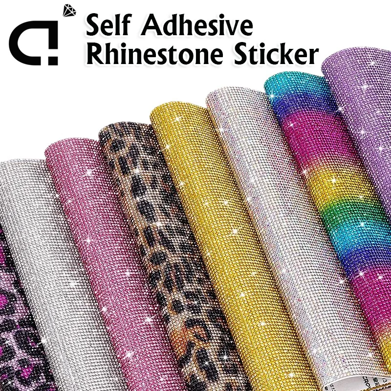 

Ducrystal 24*40CM 1Pcs Self Adhesive Rhinestone stickers Glass rhinestone Colorful stickers DIY Craft Clothing .bag & Decoration