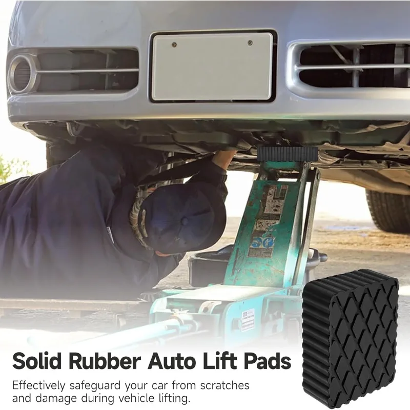 Solid Rubber Lifting Pads Heavy Duty Lifting Blocks Non-Slip Spacers for Car Jacks Shock Absorbent Protector for Jack and Racks