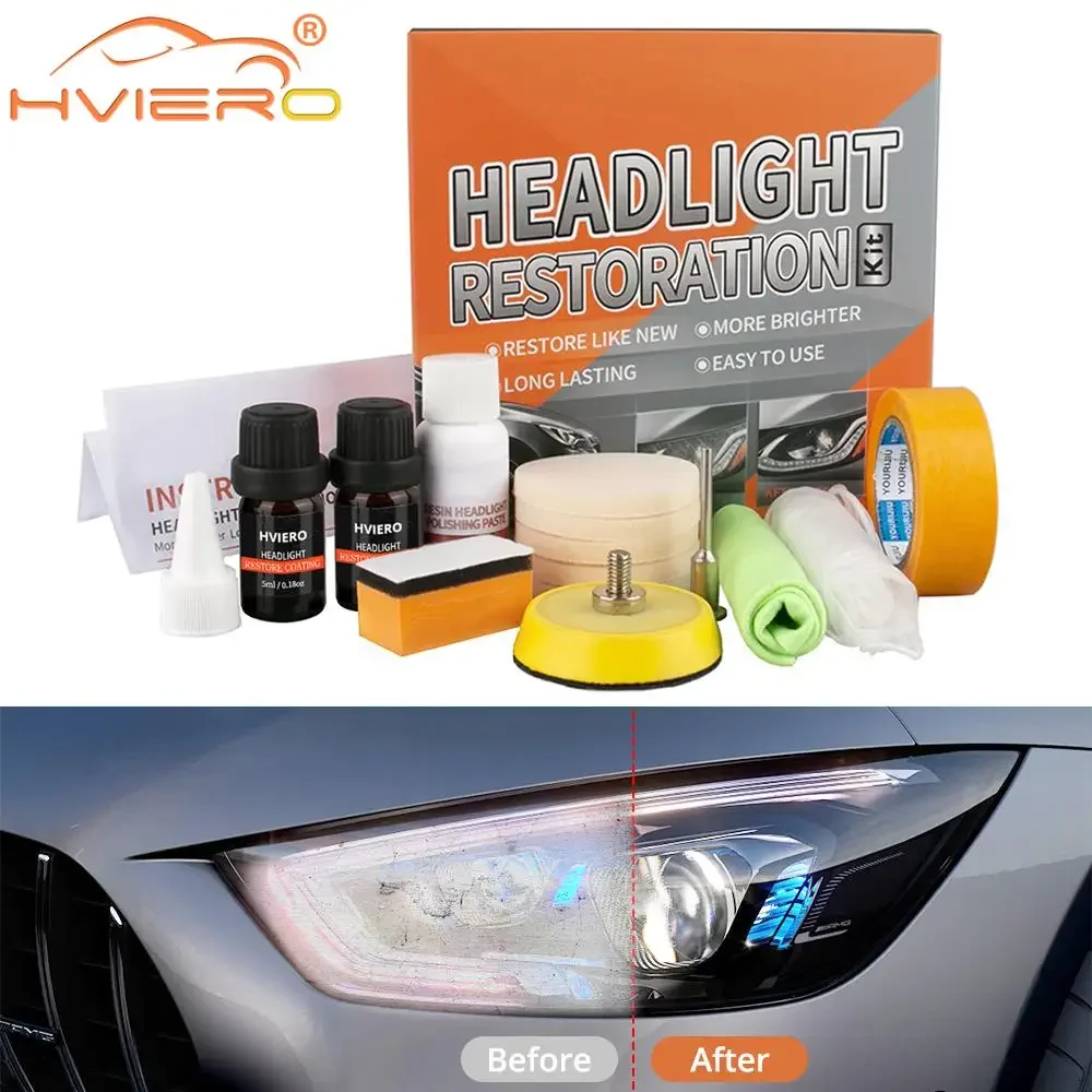 5/10/30ml Headlamp Repairer Lamp Polishing Kit Chemical Repair Refurbishment Automotive Detail Liquid Polymer Protective Coating