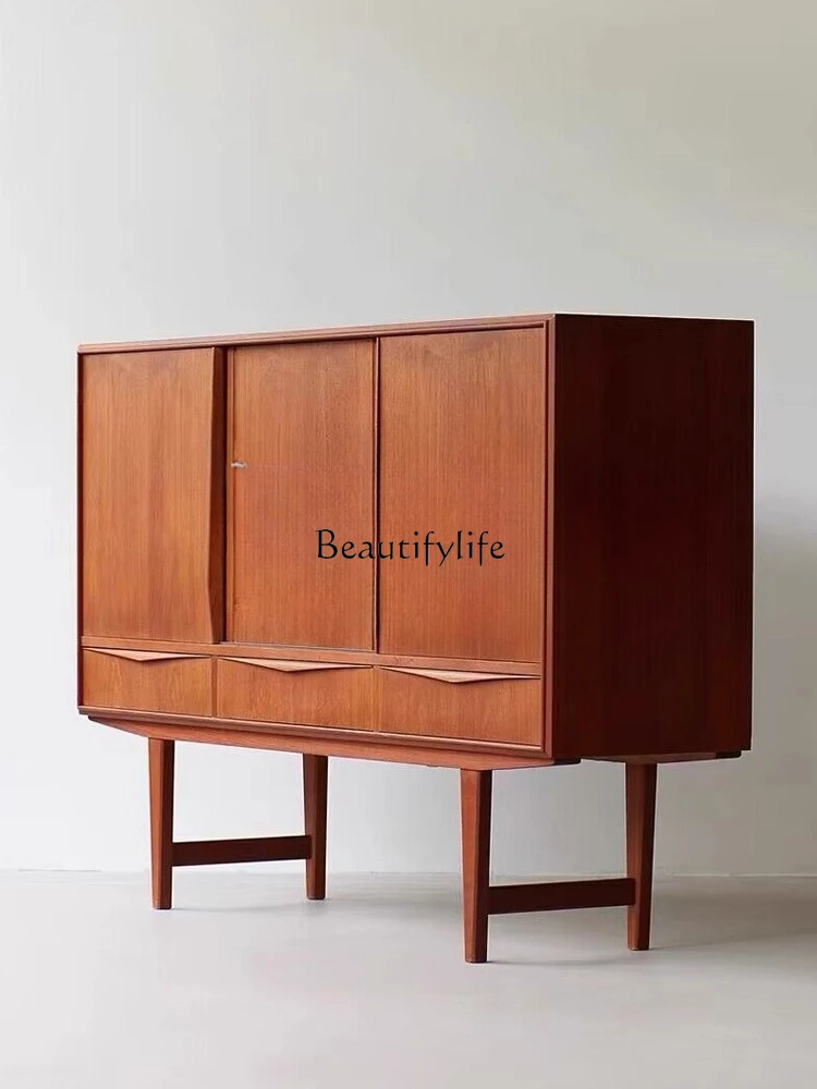 Medieval solid wood storage cabinet replica teak Nordic custom locker