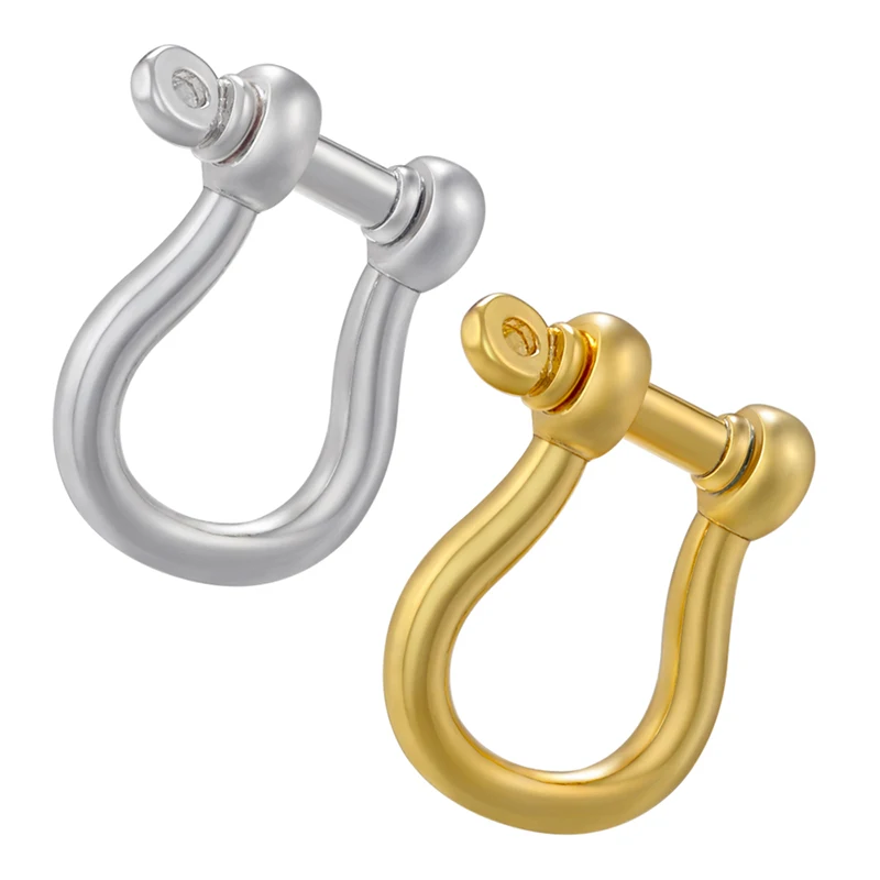 ZHUKOU Gold color U Shape Clasp hooks For Women Handmade Bracelet Jewelry brass Clasp hooks Accessories Wholesale VK146