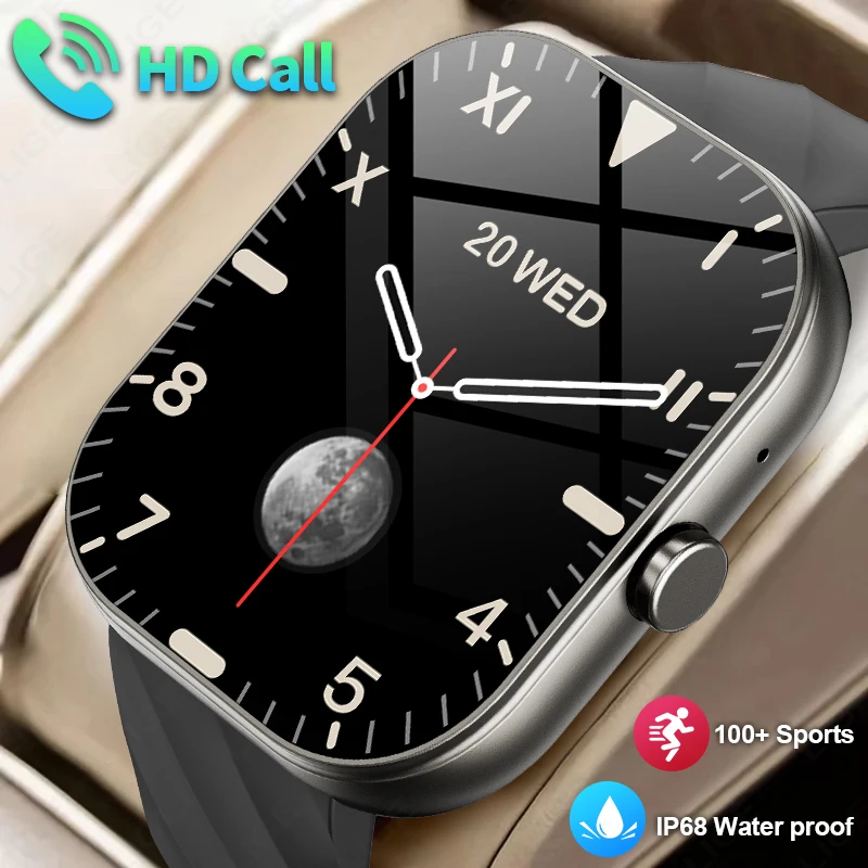LIGE 2025 Smart Watch Men 2.01'' Large Screen Bluetooth Call Waterproof Sports Fitness Tracker Women Smartwatch For Android IOS