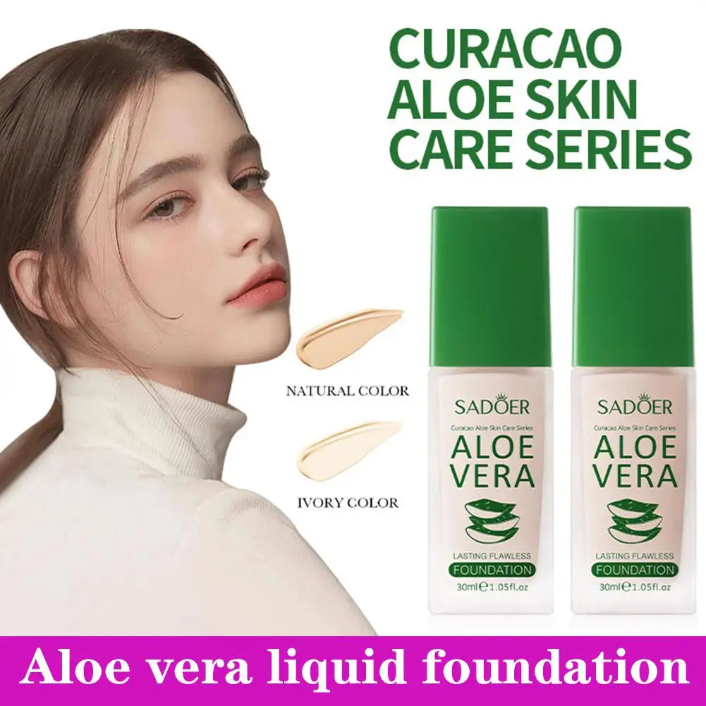 Aloe Vera Face Foundation Cream Bbcream Waterproof Coverage Liquid Makeup Full Base Professional Lasting Concealer O1k5