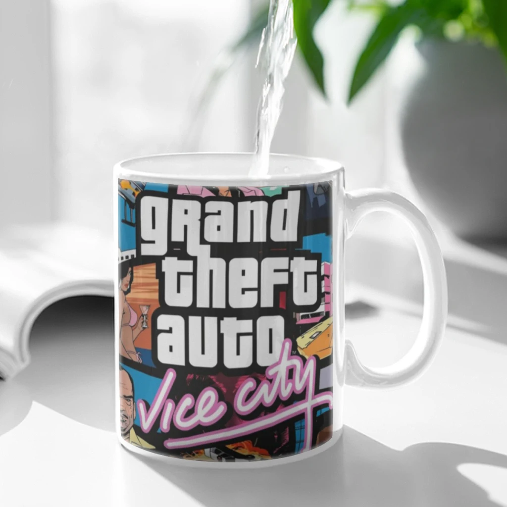 Gta-Vice-City-Square-11oz Afternoon Tea Mug Multifunctional Ceramic Coffee Mug Porcelain Coffee Cup Drinking Cup For Home Office