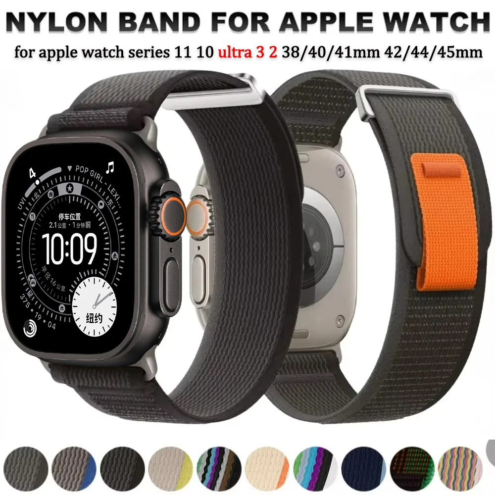 

Trail Loop for Apple Watch Band Ultra 3-2 49mm 45mm 44mm 46mm 42mm 40mm 41mm Nylon band iWatch Series 11 10 9 8 7 6 5 SE 3 Band