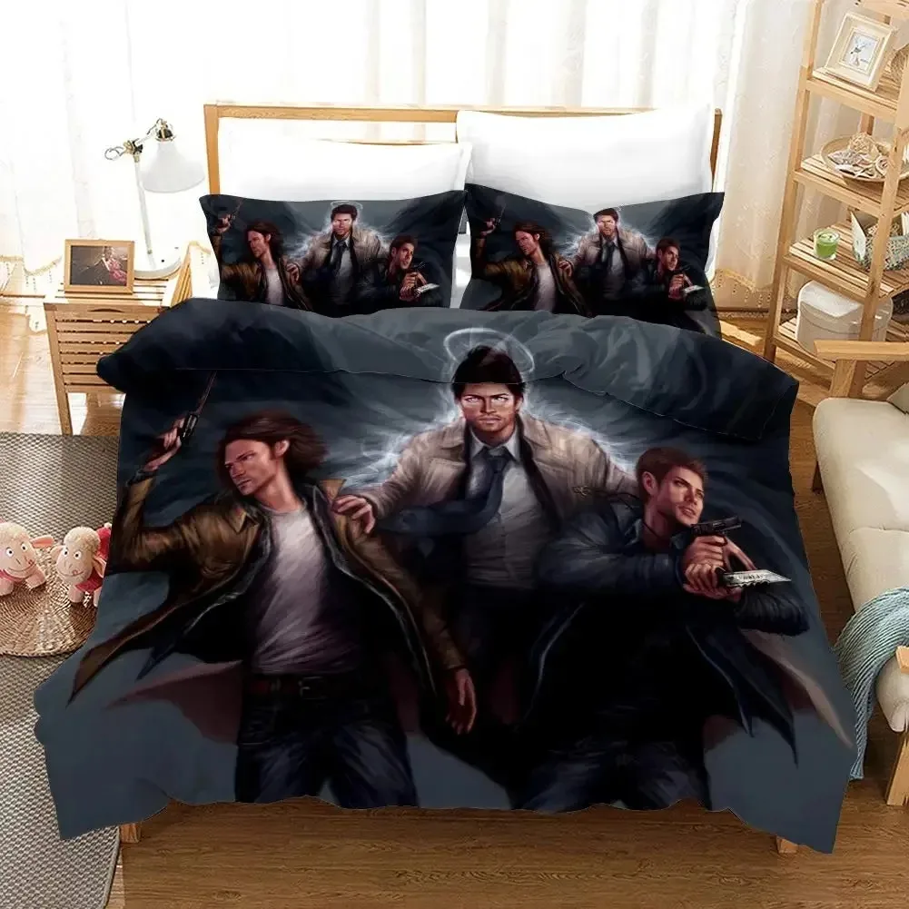 2024 Supernatural Bedding Set Boys Girls Twin Queen Size Duvet Cover Pillowcase Bed Boys Adult Fashion Home Textileextile