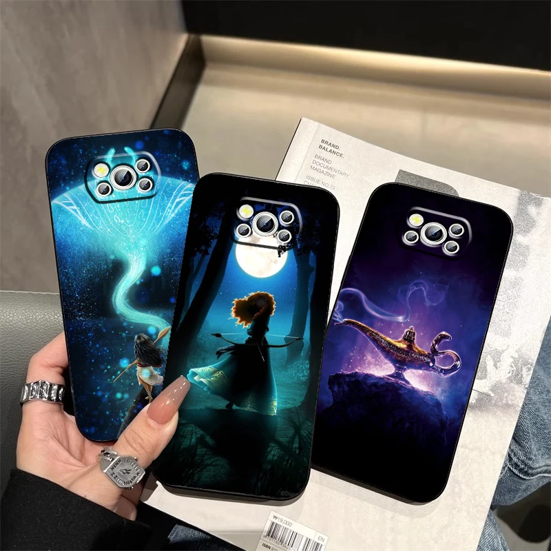 

Disney Princess For Xiaomi Mi Poco F5 F4 F3 X6 X5 X4 X3 M6 M5 M5S M4 M3 C65 Pro GT NFC 5G Black TPU Phone Case
