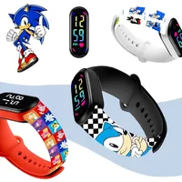 Disney Stitch Sonic 2 Children's Cartoon Anime Character Luminous Bracelet Watch LED Touch Waterproof Clock Sports Gifts Toys