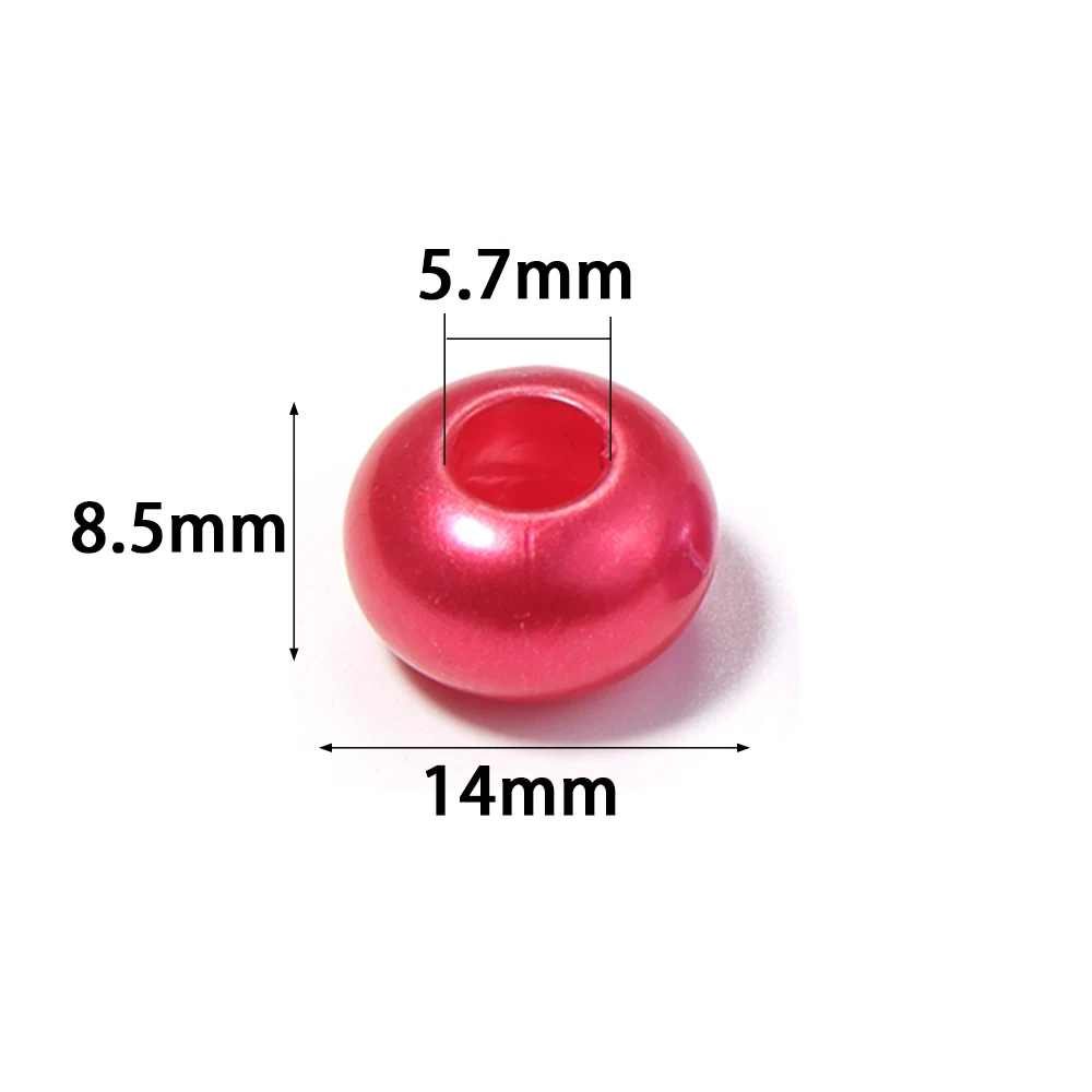 30 Stück/Set Großloch-Imitationsperlen aus Acryl, bunte lose Abstandsperlen für Schmuckherstellung, DIY-Armband- und Halskettenzubehör – Detail 1