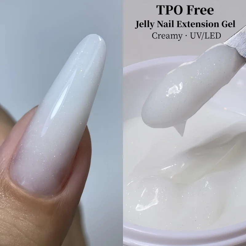 MSHARE Glitter Shimmer Gel Nail Construction Tpo Free Builder Nails Gel For Nail Extension Creamy High Thixotropy Apex Building
