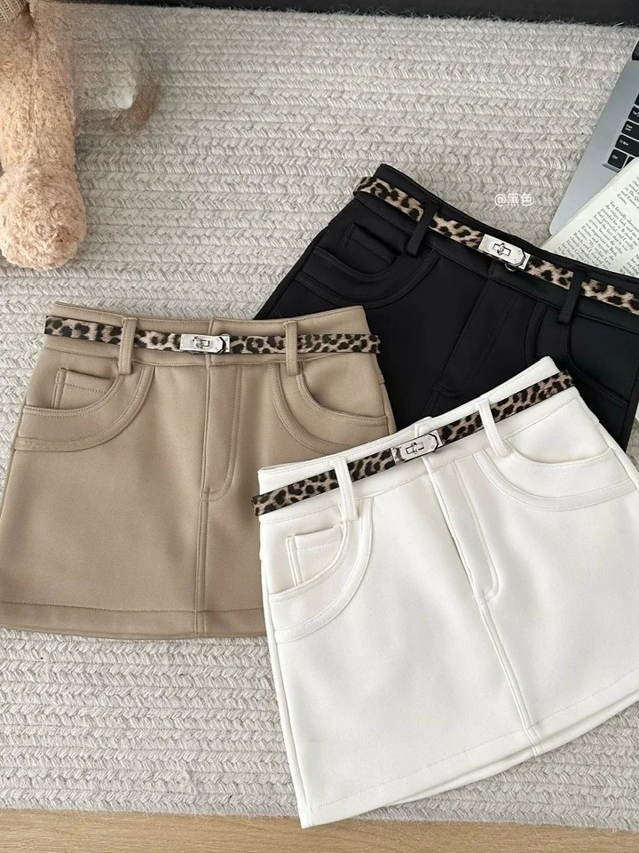 

Осень-зима Thiened цвета хаки, женская обтягивающая сексуальная юбка с высокой талией, юбка трапециевидной формы Ele Sle, повседневная сцена