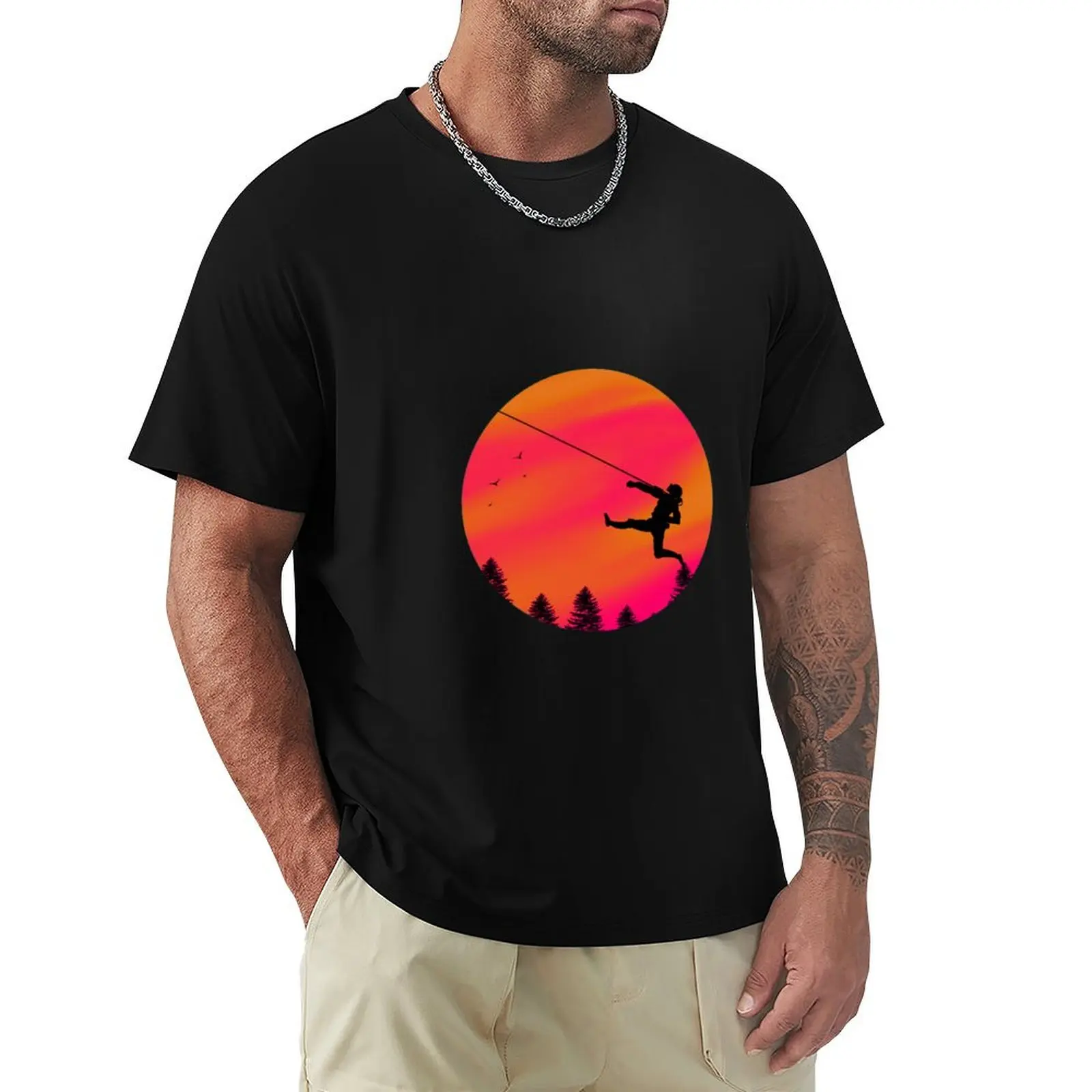 Orange Pathfinder Grapple T-Shirt Relaxed Casual Short Sleeve Tee