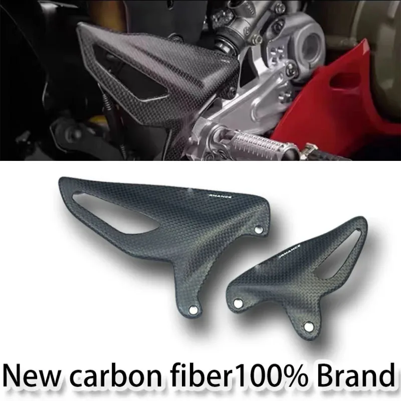 

Motorcycle Accessories Heel Plate Carbon Fiber Foot Guard Dry Carbon For DUCATI Panigale V4S V4R Streetfighter V4 V2 18-23