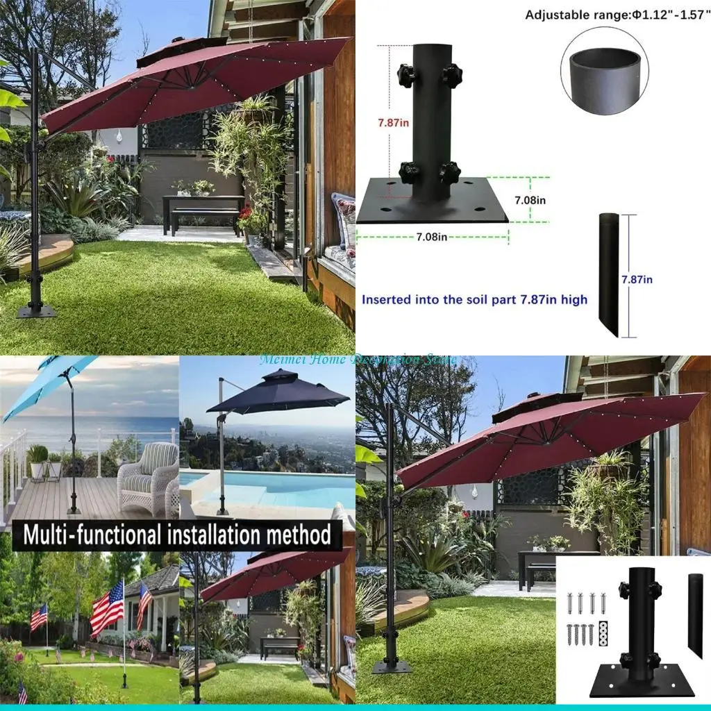 

H7BF Umbrella Bases Replacement Parts Flag Holder Stand for Decks Docks Outdoor