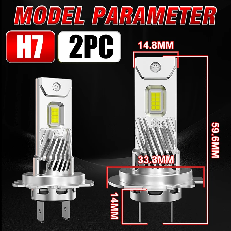 Drifterye 2 قطعة 8054 CSP عالية الطاقة 6000 كيلو H7 أضواء led 1000 واط المصابيح الأمامية سيارة 1: 1 التوصيل والتشغيل الصغير شعاع عالي شعاع منخفض 12 فولت مروحة #3