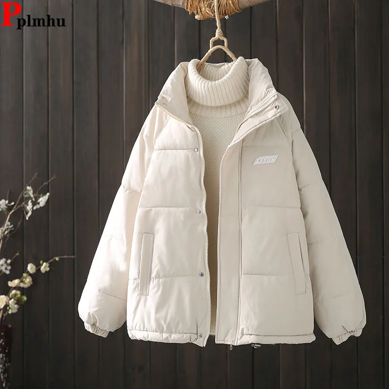 

Snow Wear Down Cotton Jackets Coats Tops Elegant Basic Women Abrigo Loose Fashion Chaquetas Winter Korea Casual Jaqueta Casaco