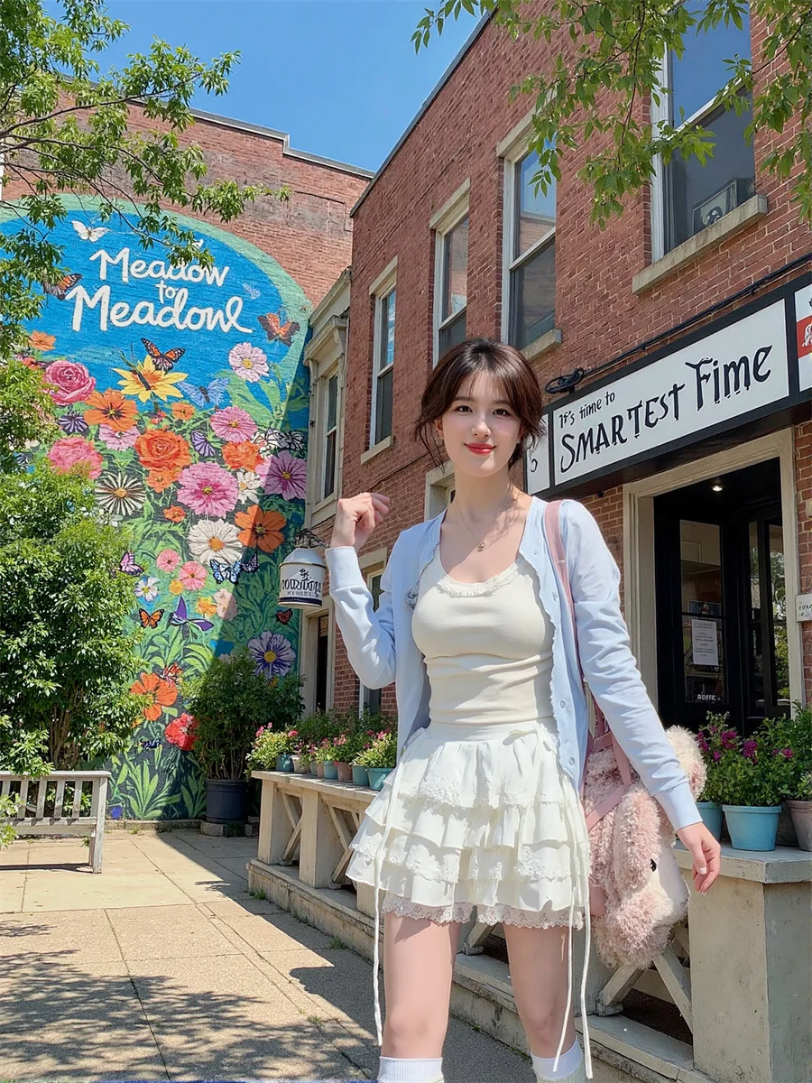 

Кружевные лоскутные милые юбки женские Kawaii клетчатая школьная форма теннис универсальные универсальные с принтом для девочек карман с пряжками шикарные