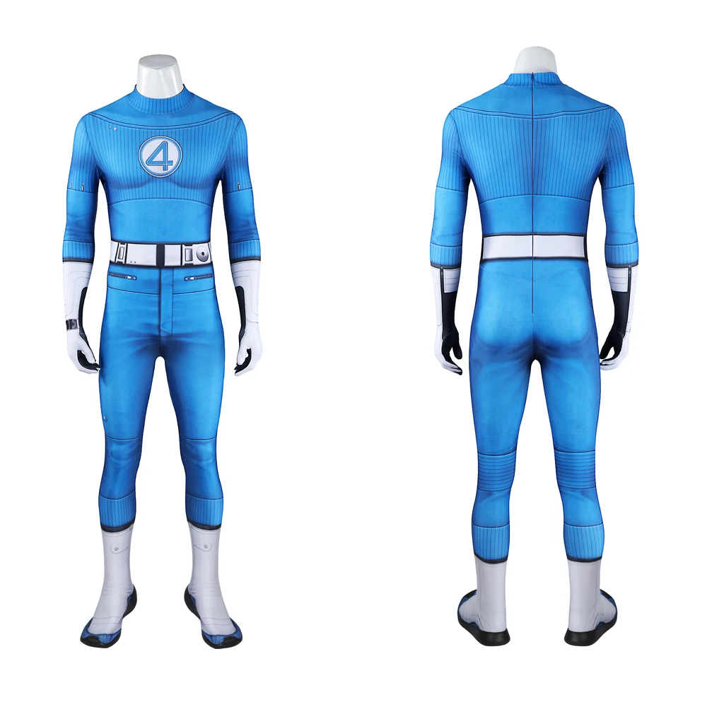 Supereroe Fantastico Quattro Cosplay Reed Richards Zentai Costume Fantasia da uomo Tuta attillata Uniforme da festa di Halloween