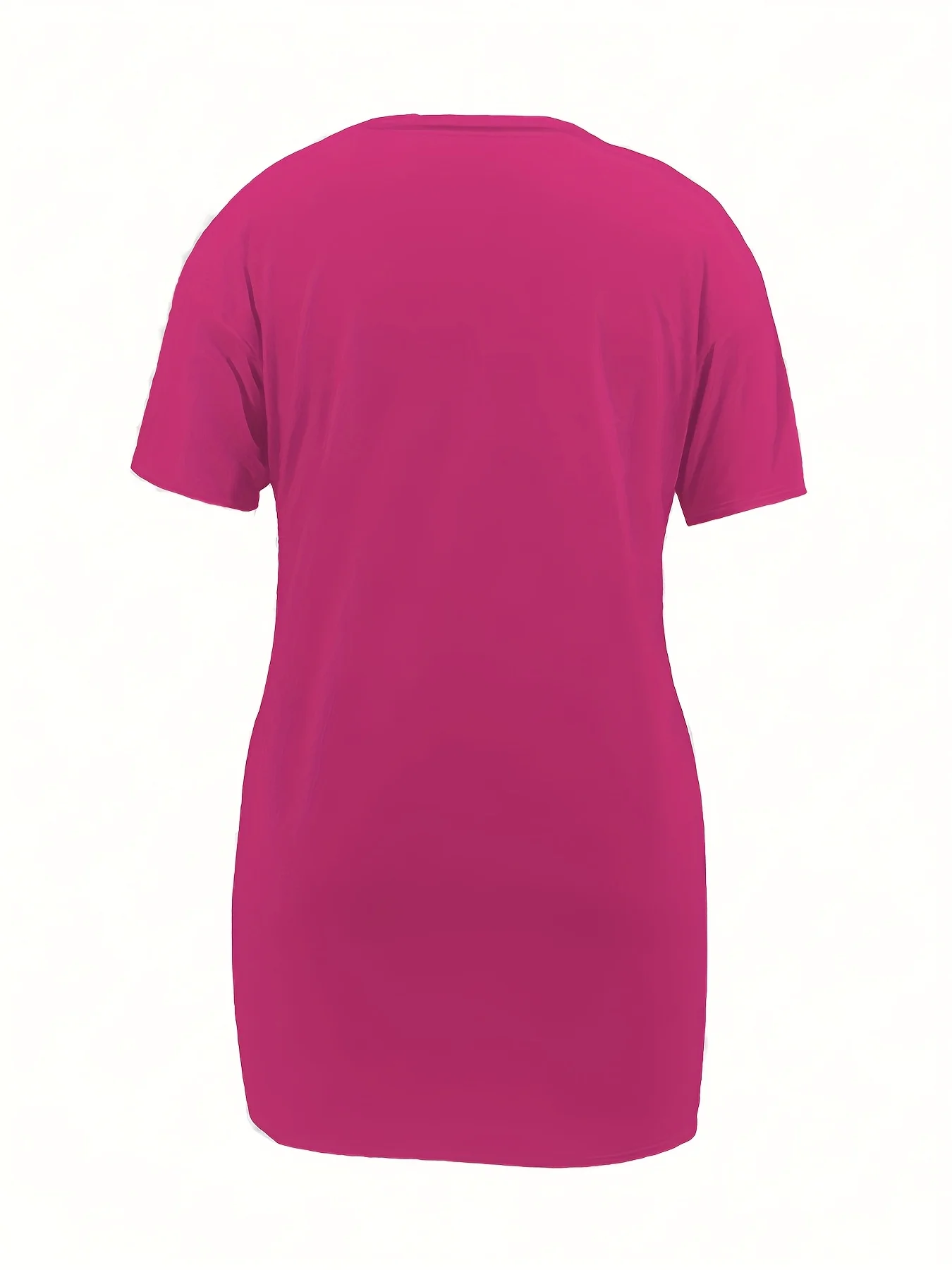 Stilvolles Plus-Size-T-Shirt-Kleid mit Seitenschlitzen für mühelosen Chic-Look – Detail 8