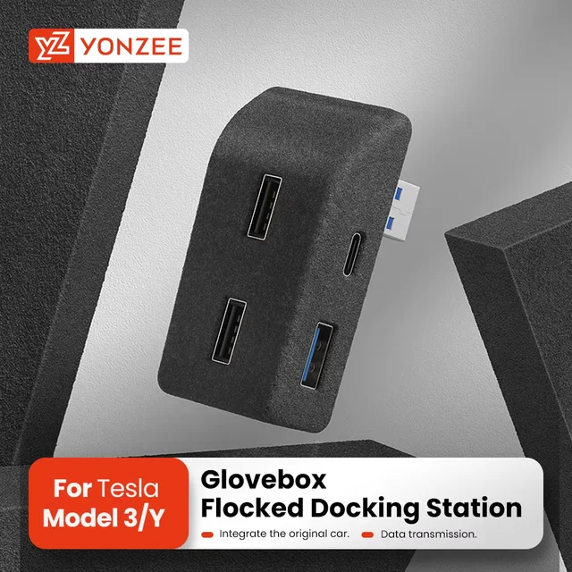 YZ dla Tesla Model 3 Y Highland Juniper 2021-2025 schowek uciekają USB HUB Adapter szybka ładowarka akcesoria samochodowe