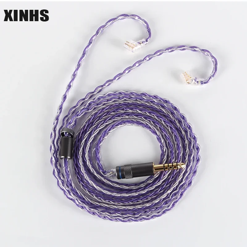 XINHS 4 Lõi Đồng Mạ Bạc Dây Tai Nghe 2.5Mm 3.5Mm 4.4Mm Đến MMCX 0.78Mm 2Pin QDC tai Nghe TFZ HIFI Thay Thế Tai Nghe Cáp