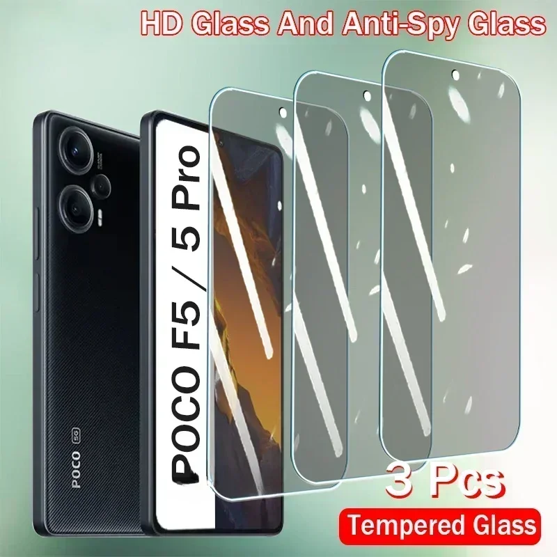 3Pcs Privacy Tempered Glass For Xiaomi POCO F5 X5 F4 X4 F3 Pro GT X3 NFC Anti-spy Screen Protector POCO F5 X5 Pro Cover Glass