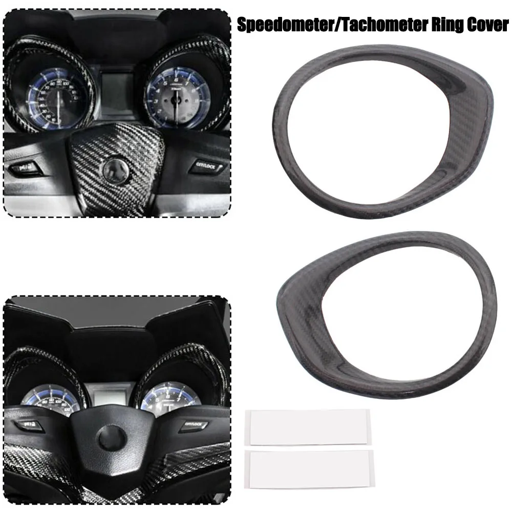 1 Set Speedometer Ring Cover/Tachometer Ring Cover Carbon Fiber For YAMAHA TMAX 530 Sport Edition 2019 Motorcycle TMAX 2020-2021