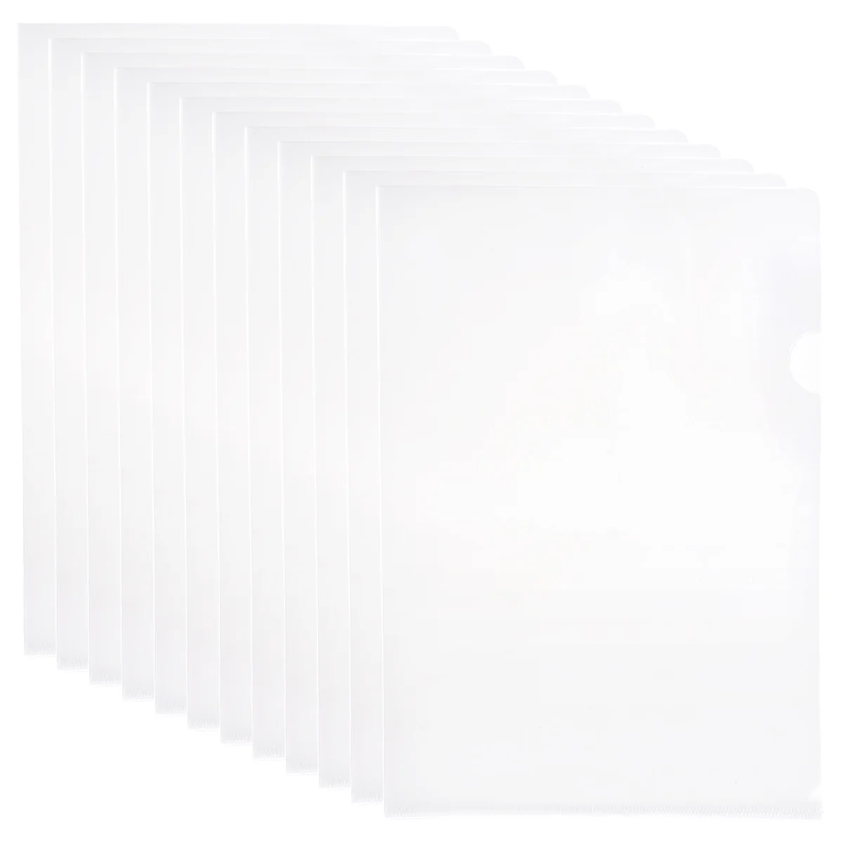 12 Pcs File Set Sobres Para Cartas White Blank Cards with Chip Clear Document Folder Transparent Floor