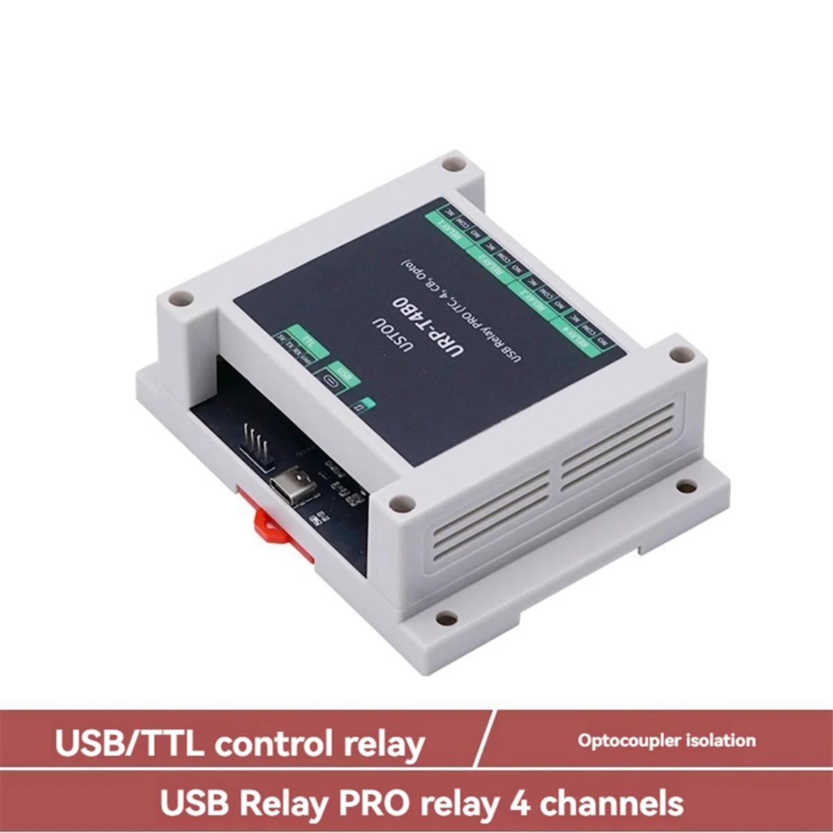 A03R Industrial Control Board USB Relay PRO 4-Way Relay Isolation Rail USB/TTL Control Relay for Automation Application
