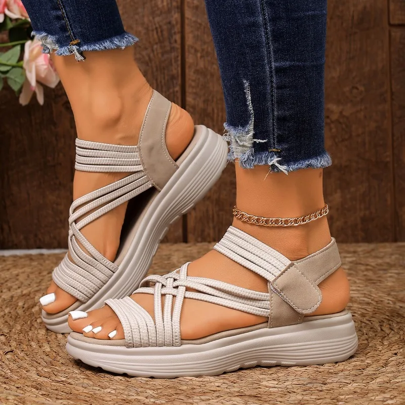 2026 Sommer Damen Römersandalen Modische Kreuzriemen-Designer-Sandalen Neue Low-Top Damen Outdoor Freizeit-Walkingschuhe 36-43 – Detail 22