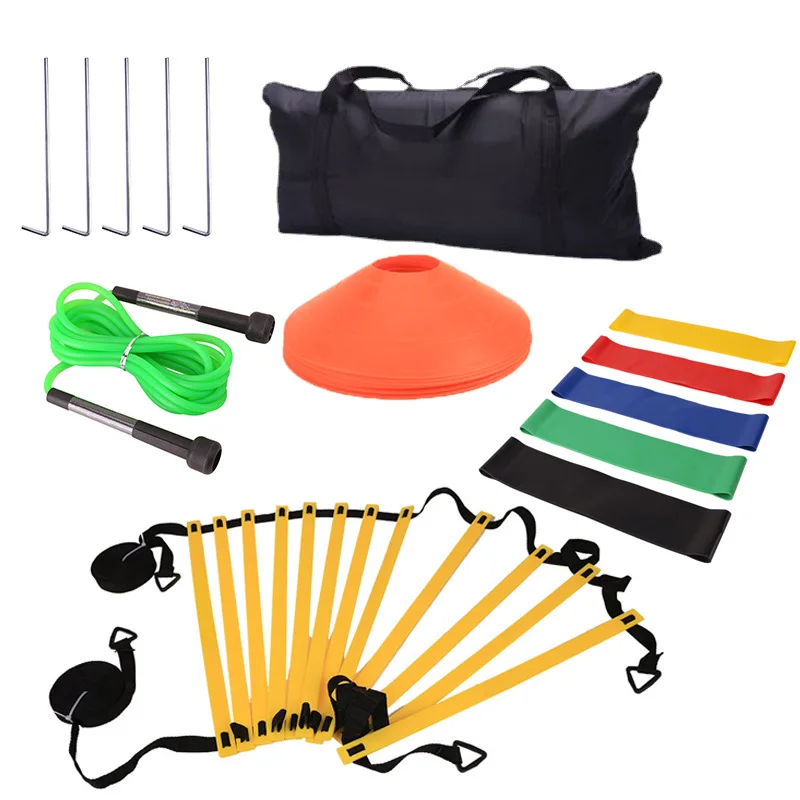 

Soccer Football Footwork Fitness Agility Speed Set Sport Training Ladder Marker Disc Resistance Band Rope Skipping Equipment Kit