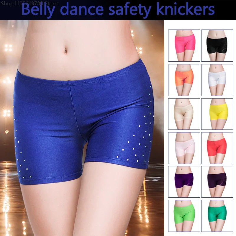 

Women Sexy Safety Dance Shorts Female Underwear Tight Belly Dance Bottoms Rhinestone Latin Dance Panties Butt Lifter Briefs