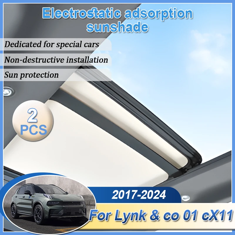 

Автомобильный солнцезащитный козырек на крыше для Lynk & Co 01 2023 CX11 2017 ~ 2024 2022, аксессуары, электростатический замшевый силиконовый солнцезащитный козырек, автомобильные аксессуары