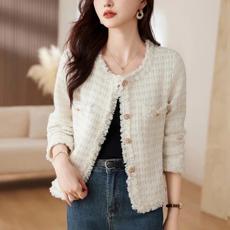 Women's short woolen jacket 2026 new spring/autumn versatile tassel small fragrant style women's top