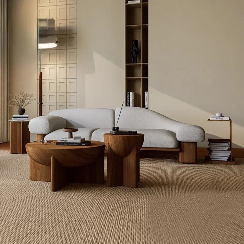 Modern Minimalist Cream Log Sofa Combination Living Room Designer Model Art Furniture