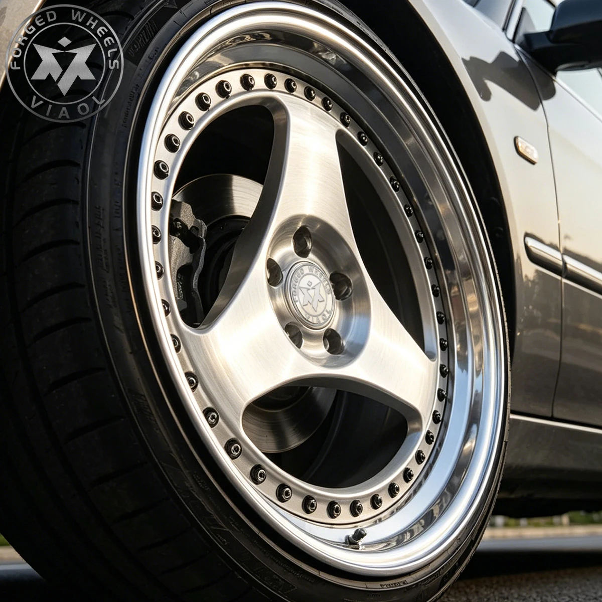 New Two-Piece Polished Forged Aluminum Alloy Wheels Concave Design 100mm PCD Customized ET10-20 4 Pieces E545 G300 W211 C7