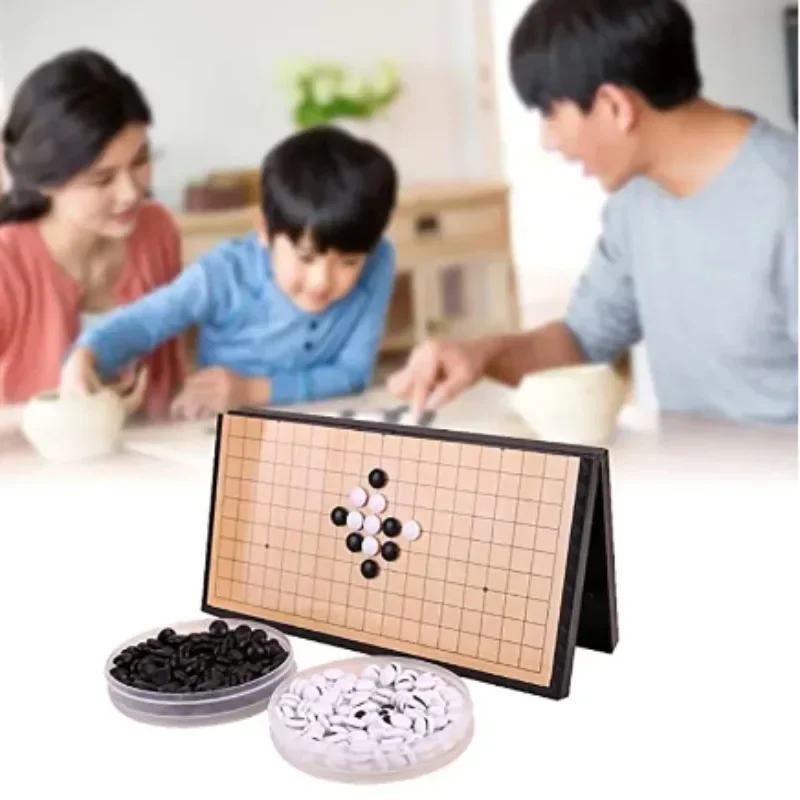 Juego portátil Go, plegable, para viajar, interior y exterior, Weiqi, regalo de cumpleaños, juego de ajedrez Go magnético, juguete magnético, juego Go de plástico