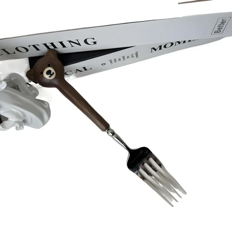 

Dinner Western food spoon fork knife cake steak black walnut stainless steel