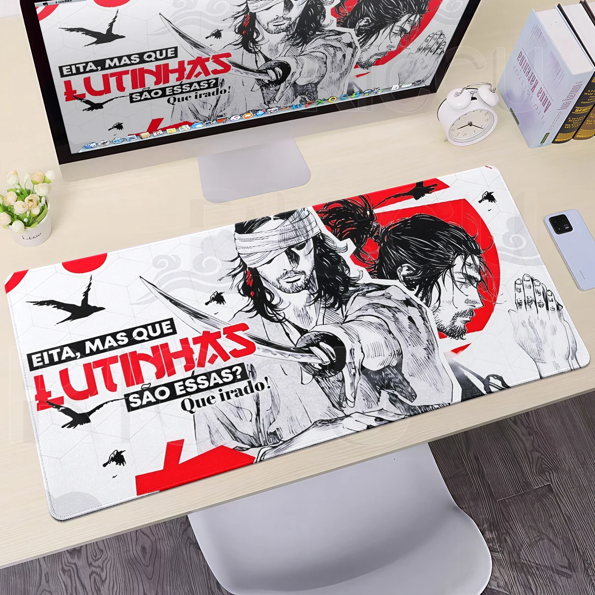 Anime Miyamoto Musashi Vagabond Desk Mat E-Sports Large Mousepad Gaming Compute Non-Slip XXL Playmat Gamer PC Keyboard Mouse Pad