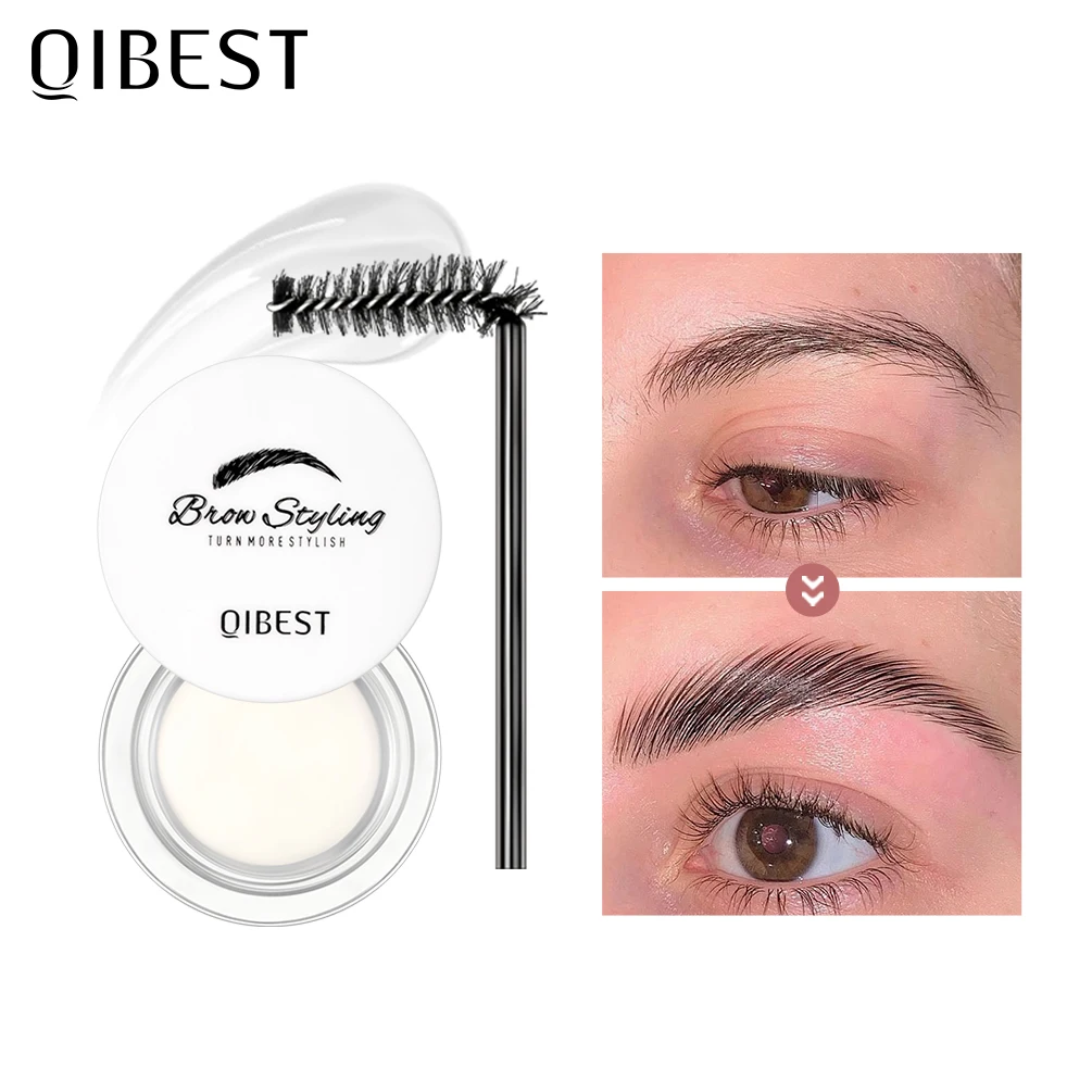 QIBEST Eyebrow Styling Wax Waterproof Makeup Quick-drying Lasting Brow Pomade Setting Cream Natural Wild Eyebrow Sculpt Soap