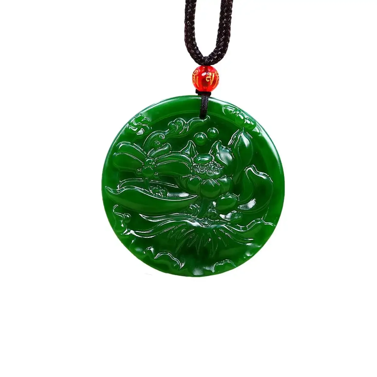 

Jade Lotus Pendant Necklace Charms Jewelry Accessories Designer Pendants Green Natural Gift Amulet Carved Amulets Gemstone