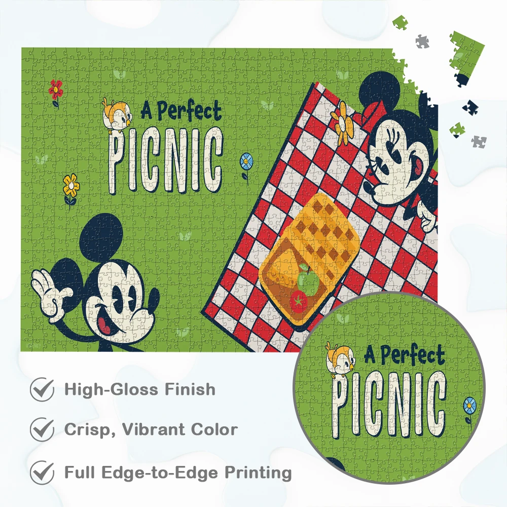 Mickey and Minnie's Picnic DIY Jigsaw Puzzles Disney Cartoon Runaway Railway Inspired Unique Design Games and Puzzles for Adults
