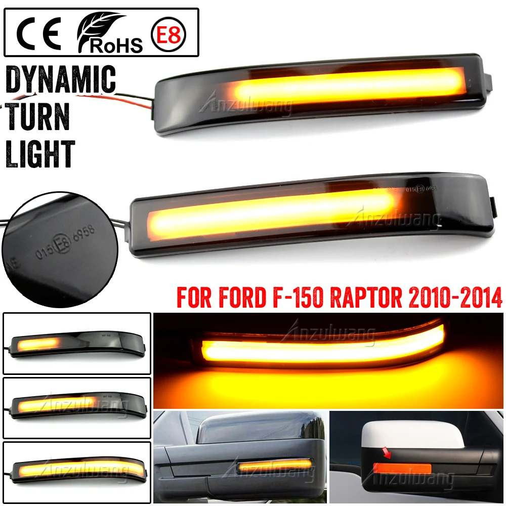 Car LED Dynamic Turn Signal Light Rearview Side Mirror Lamp for Ford F-Series F-150 F150 2009-2014 SVT Raptor Accessories